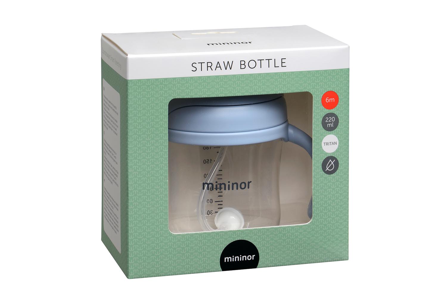 Mininor Straw Bottle | 220ml | Blue-3