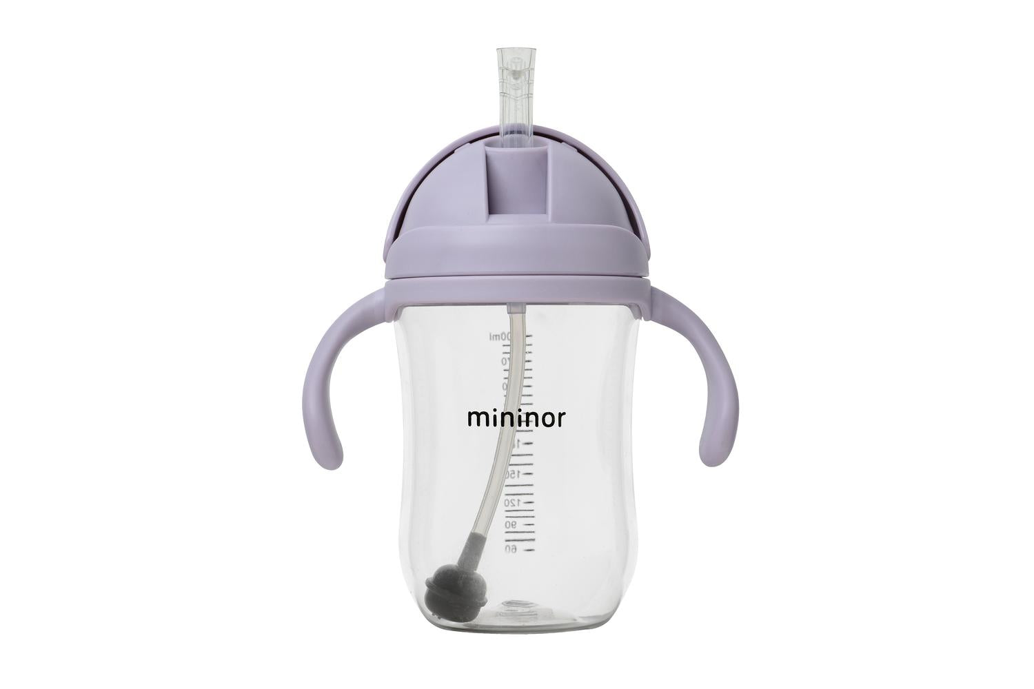 Mininor | 14253 | Lilac Flower Straw Bottle Tritan 330ml For Baby Feeding And Weaning