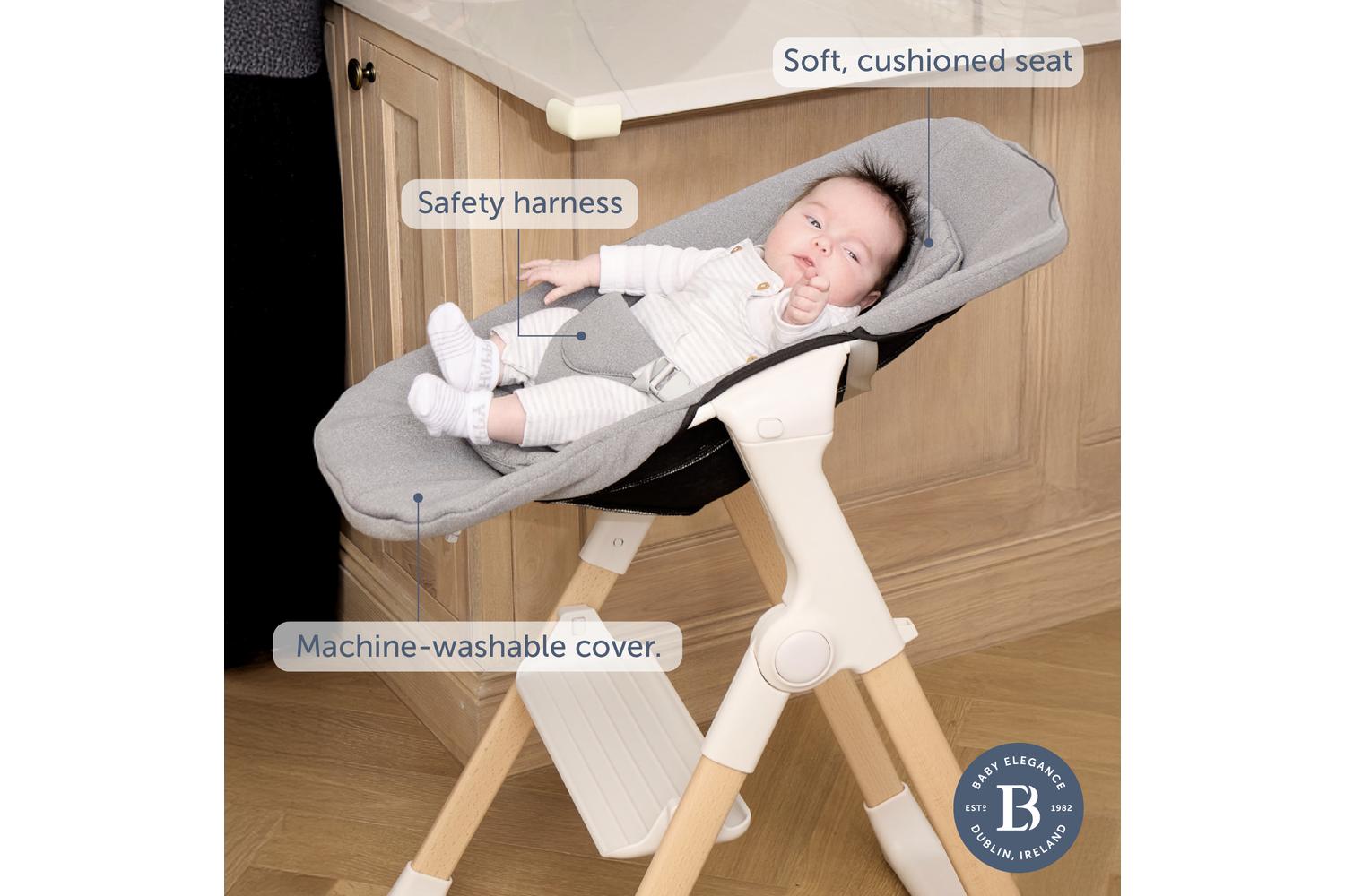 Baby Elegance Mash Highchair Bundle | Highchair | Beech Wood | White-3