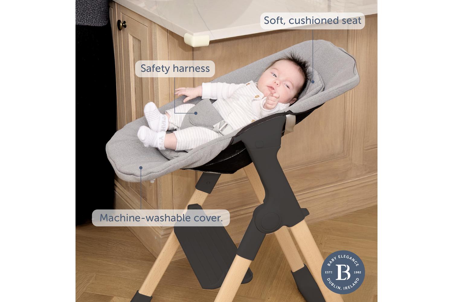 Baby Elegance Mash Highchair Bundle | Highchair | Beech Wood | Black-3