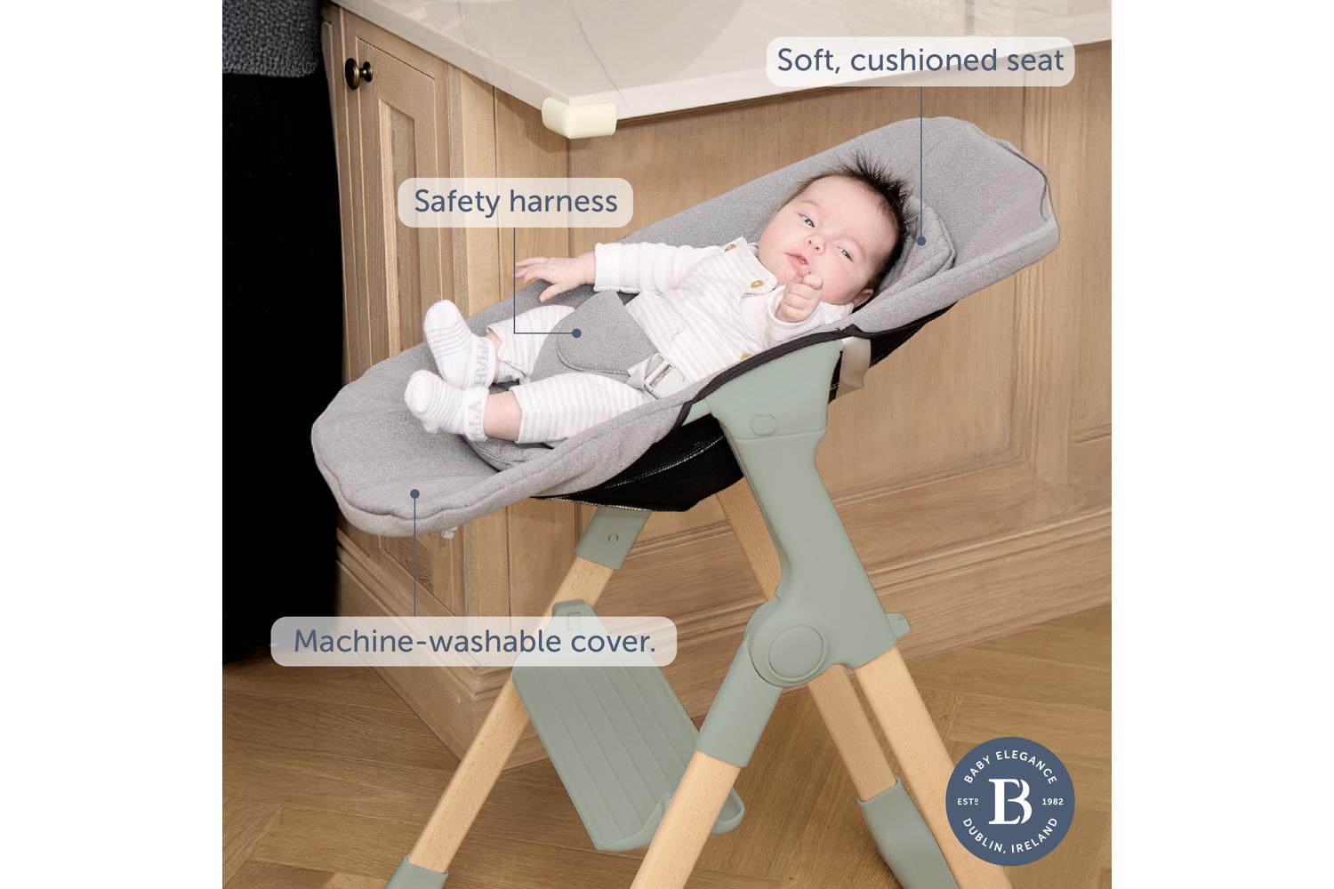 Baby Elegance Mash Highchair Bundle | Highchair | Beech Wood | Sage-3