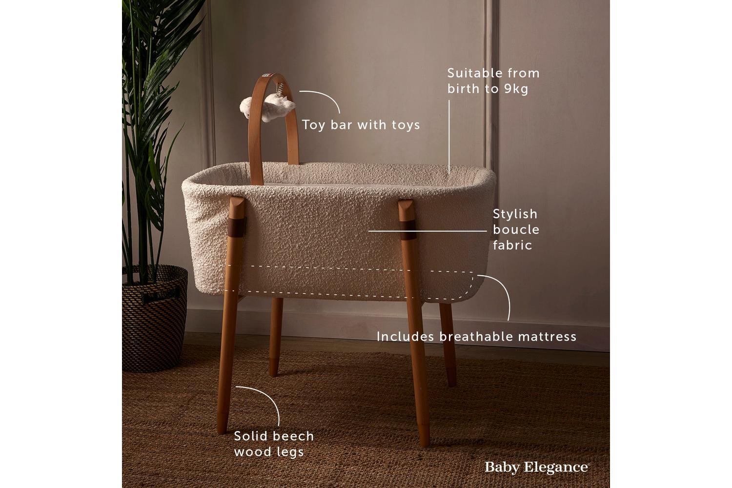 Baby Elegance Vola Crib | Baby Cot Bed | Boucle | White-2