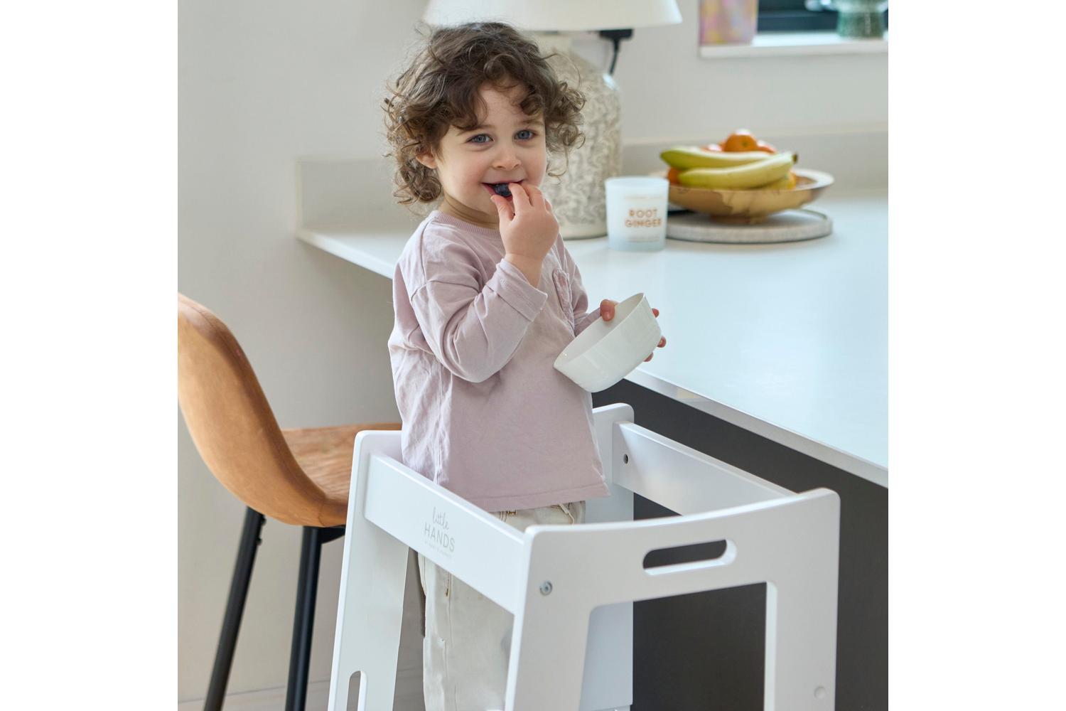 Baby Elegance Little Hands Toddler Tower | Toddler Learning Tower | Wood | White-4