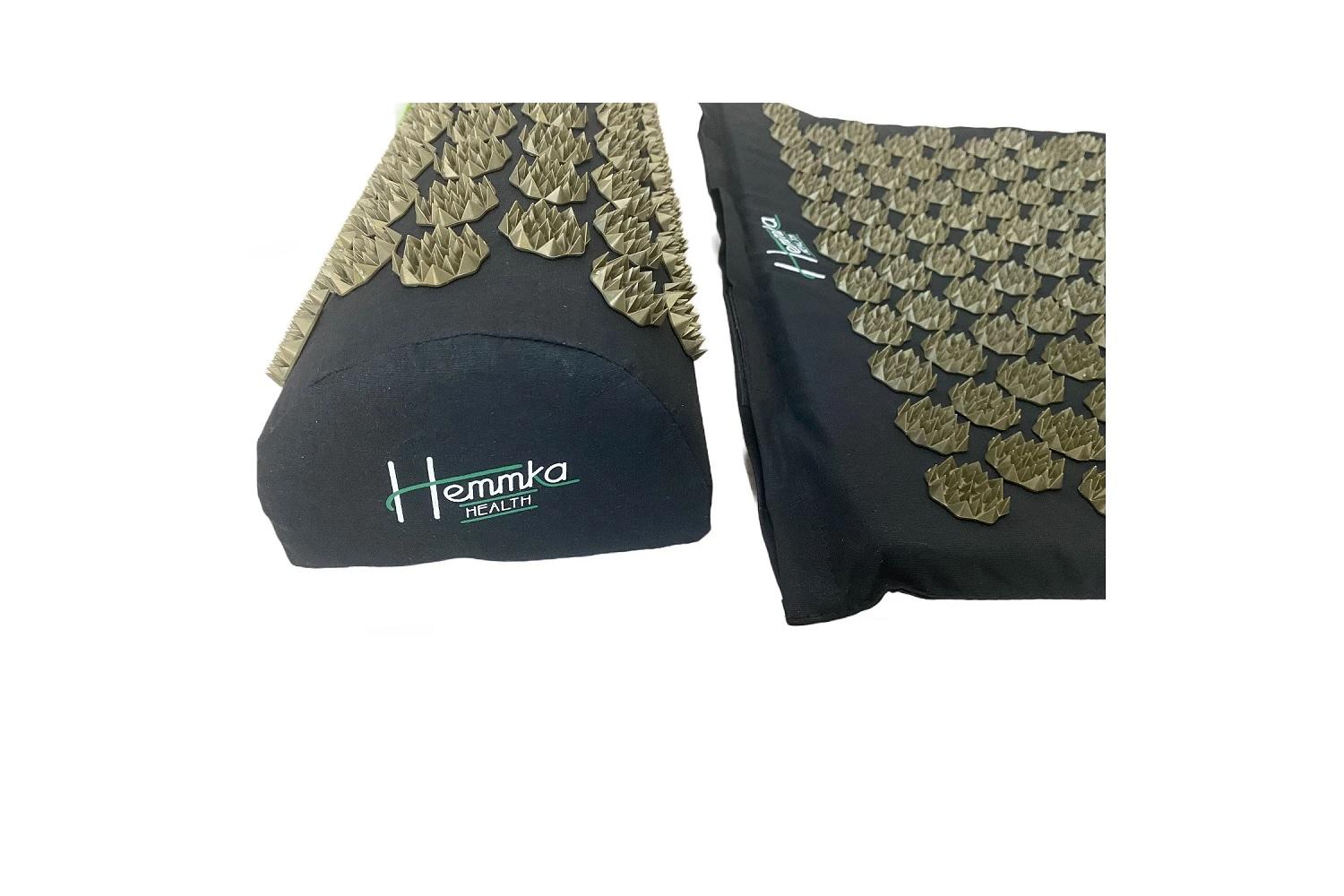 Hemmka Health Supreme Acupressure Mat & Pillow | Black / Gold-2