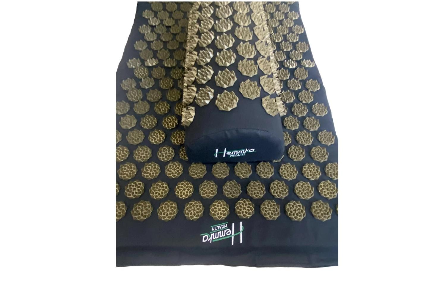 Hemmka Health Supreme Acupressure Mat & Pillow | Black / Gold-3