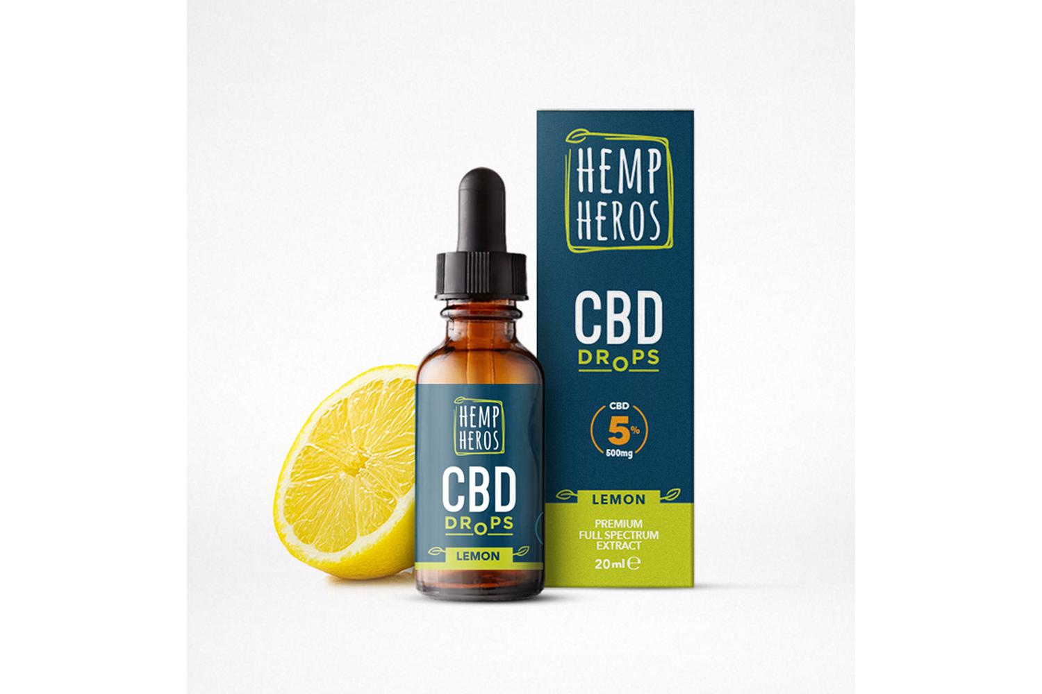 Hemp Heros 5 (500mg) Cbd/cbda Drops - Lemon Flavour