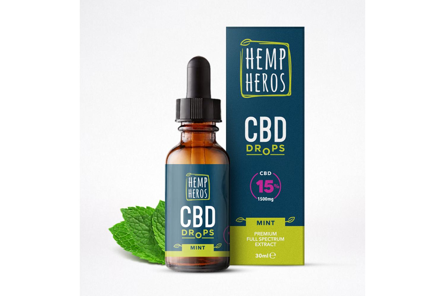 Hemp Heros 15 (1500mg) Cbd/cbda Drops - Mint Flavour