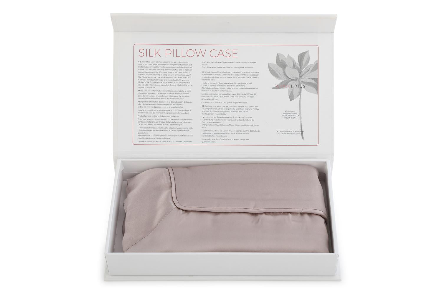 White Lotus PR07-0005 19 Momme Pure Silk Pillowcase | Pearl-3