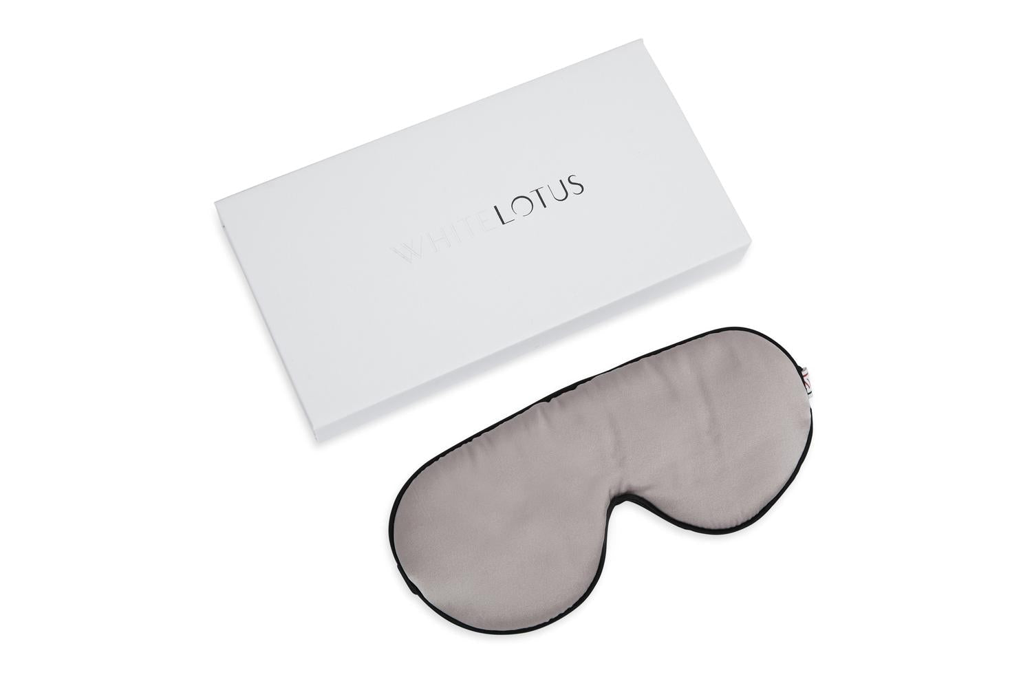 White Lotus Pr11 100% Pure Silk Eye Mask | Pearl Grey-4