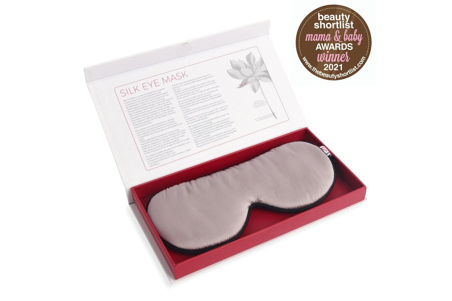 White Lotus Pr11 100% Pure Silk Eye Mask | Pearl Grey-6