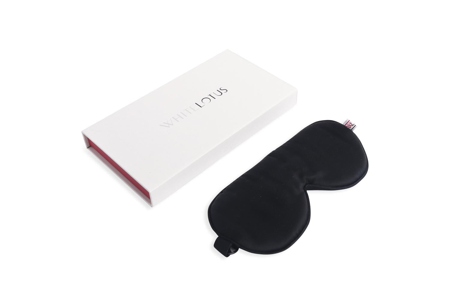 White Lotus PR80 100% Pure Silk Eye Mask | Black