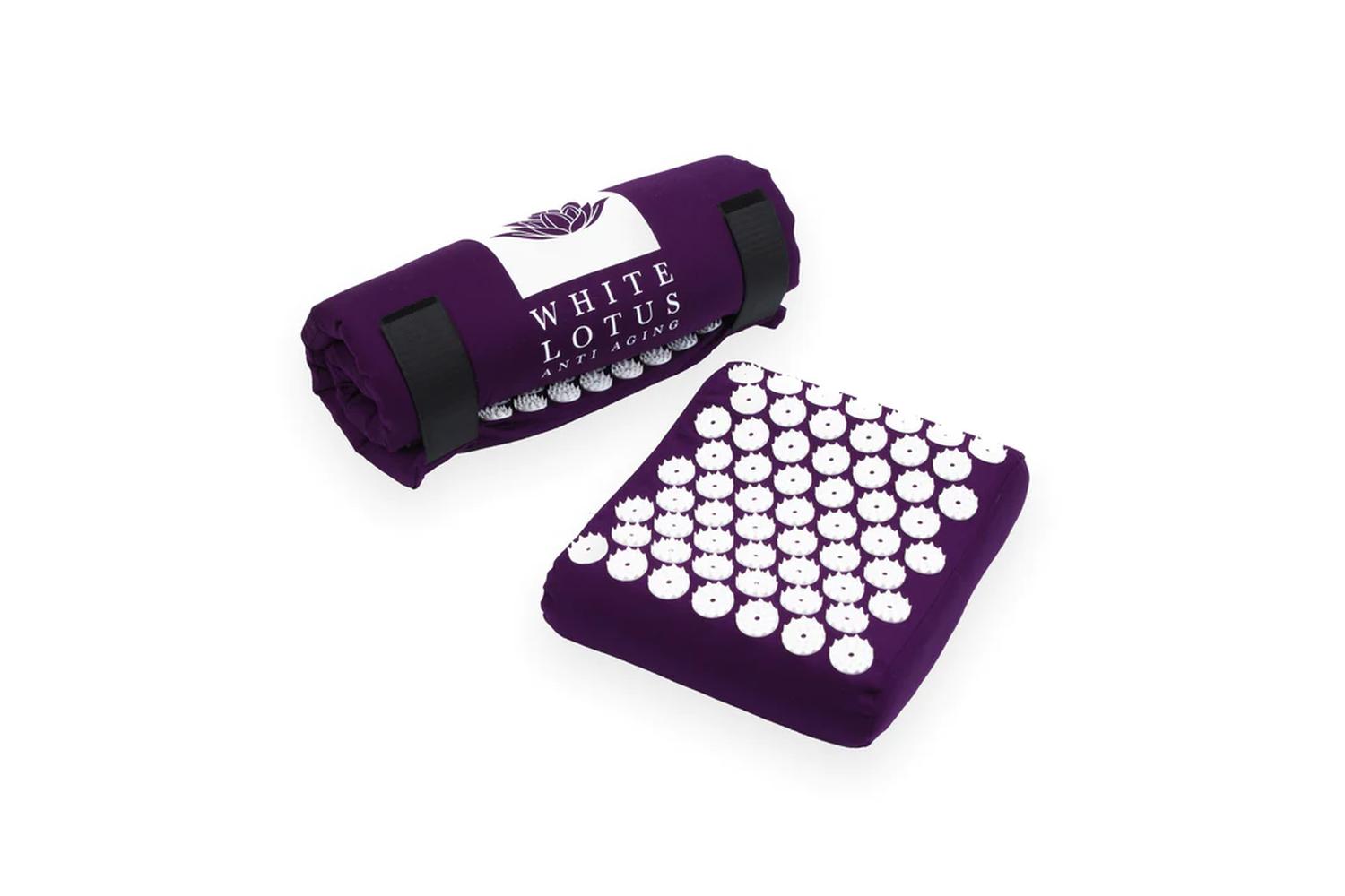 White Lotus Pr18 Memory Foam Acupressure Pillow | Purple-3