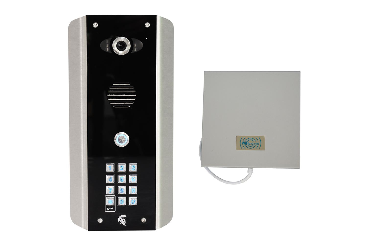 Aes Global Praetorian Ip Video Intercom With Keypad- Black Architectural Model For Gate And Garage Automation