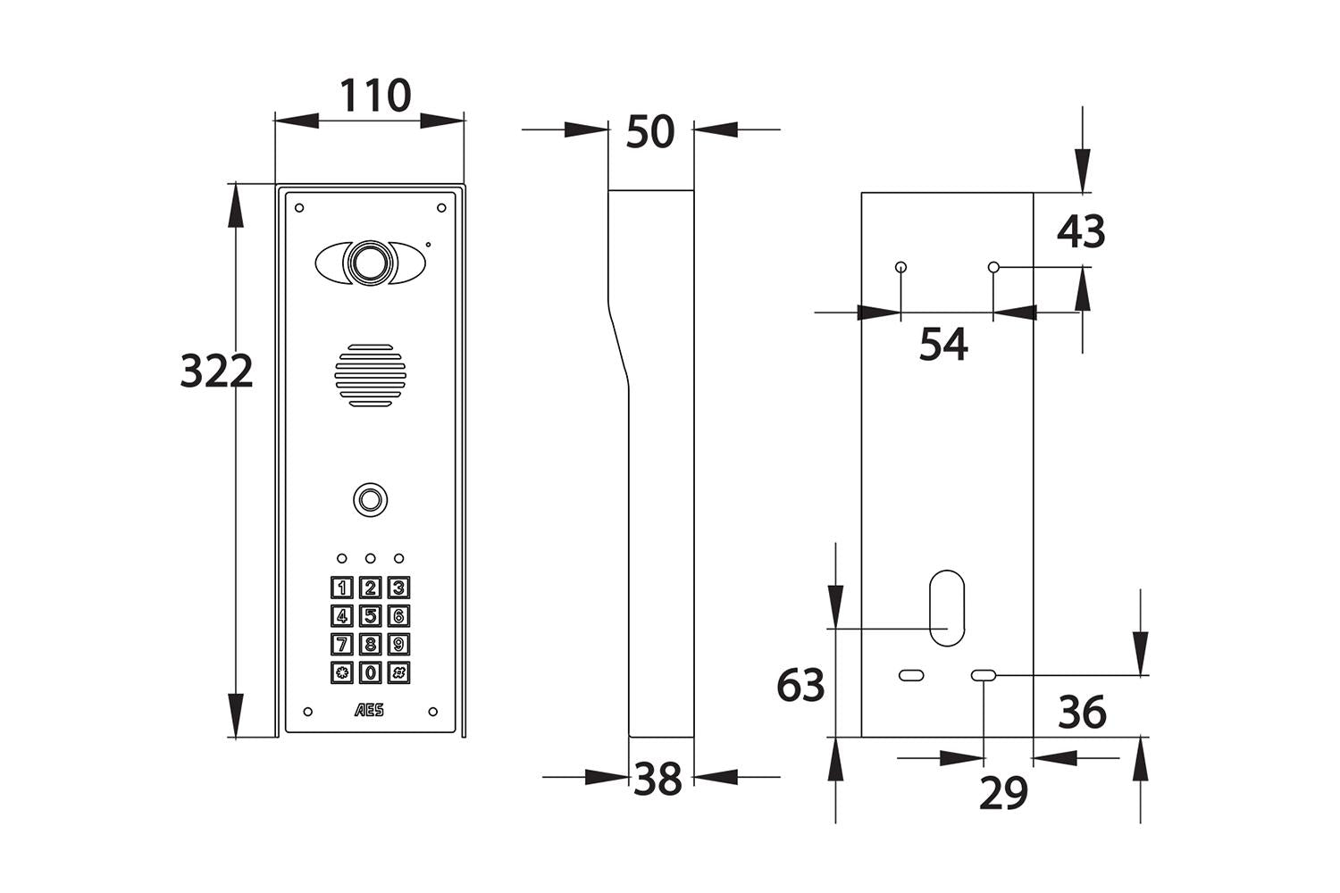Aes Global Praetorian Ip Video Intercom With Keypad - Imperial Model Gate And Garage Automation System-2