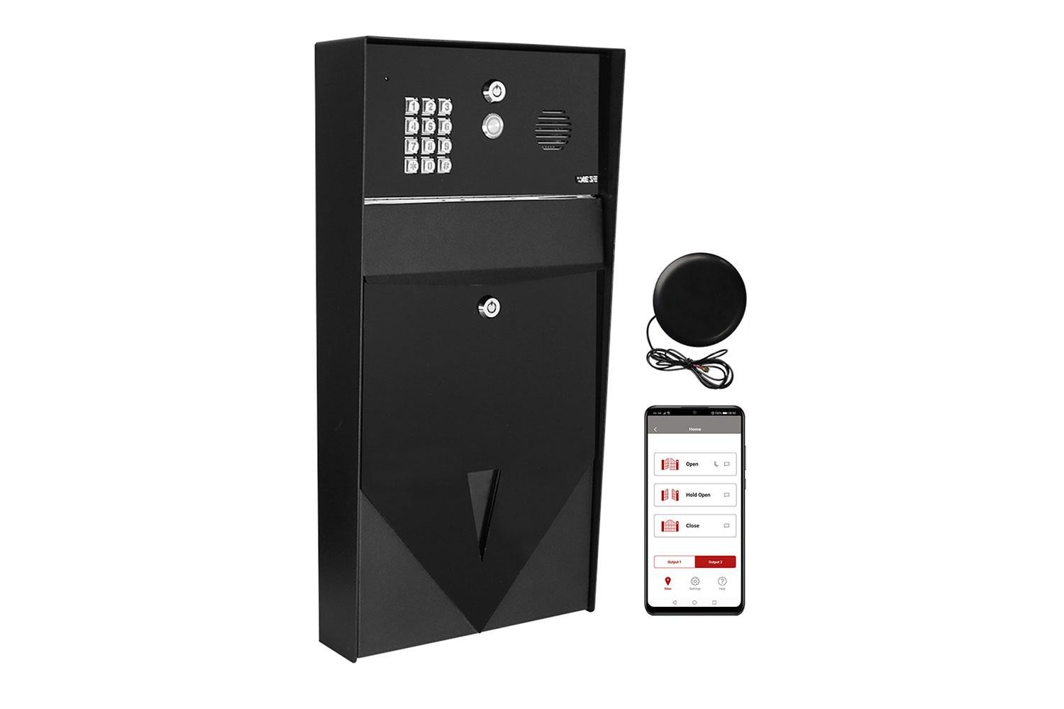 Aes Global Prime7 Black 4g Audio Letterbox With Keypad â€“ Modern And Functional Diy Security System With Intercoms For Your Property