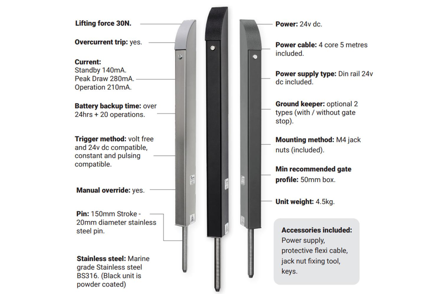 Tomalok Electric Gate Drop Bolt - Secure, Reliable & Stylish Gate Automation-2