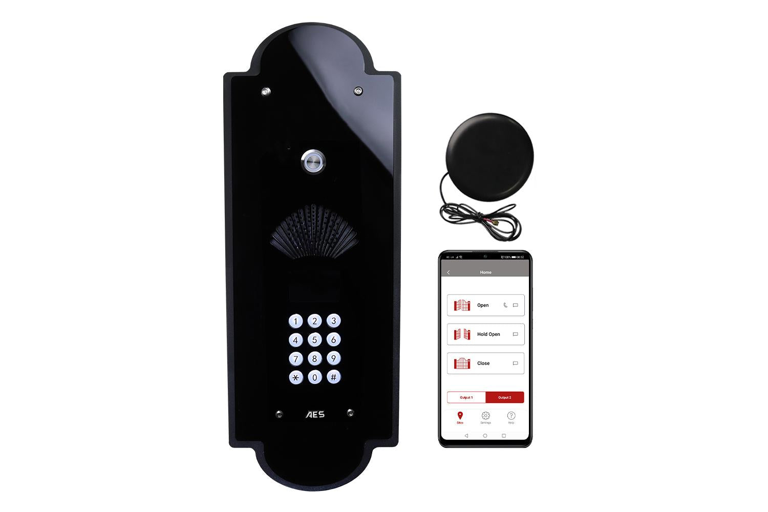 Aes Global Vintage Black Intercom: Prime7 4g Flush Fit Style