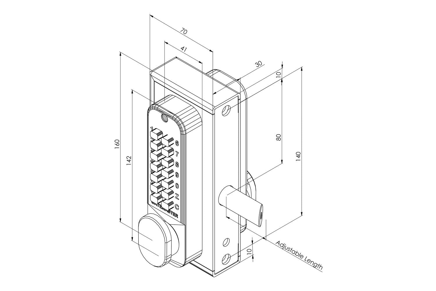 Gatemaster Superlock Digital Double Sided Keypad Gate Lock - (bdg4060)-3