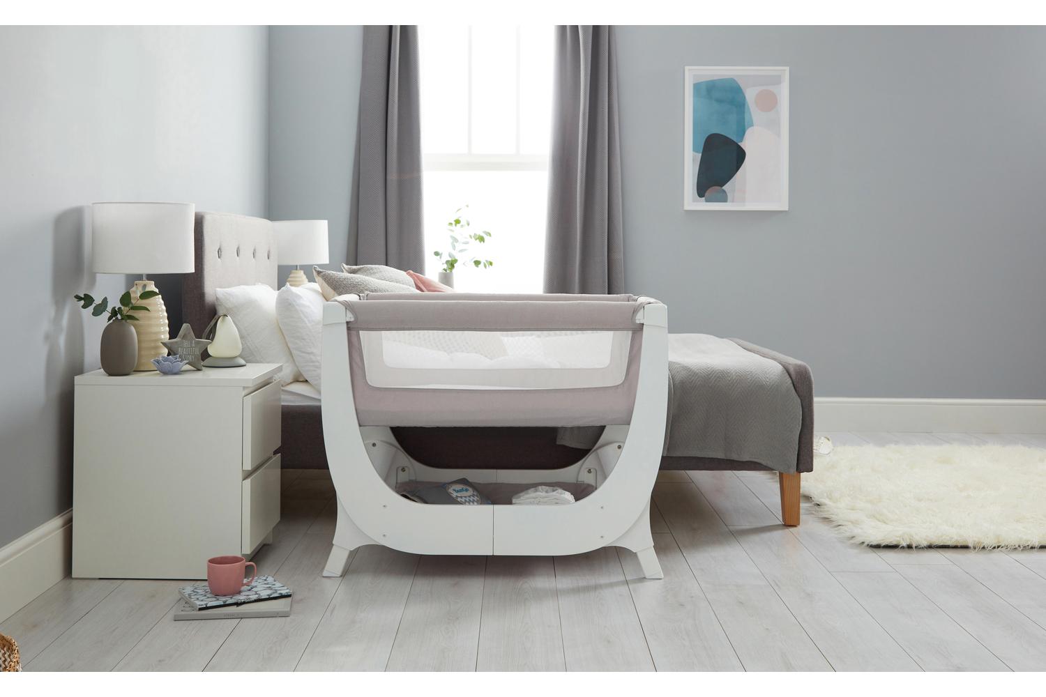 Shnuggle Air Bedside Crib | Stone Grey-2