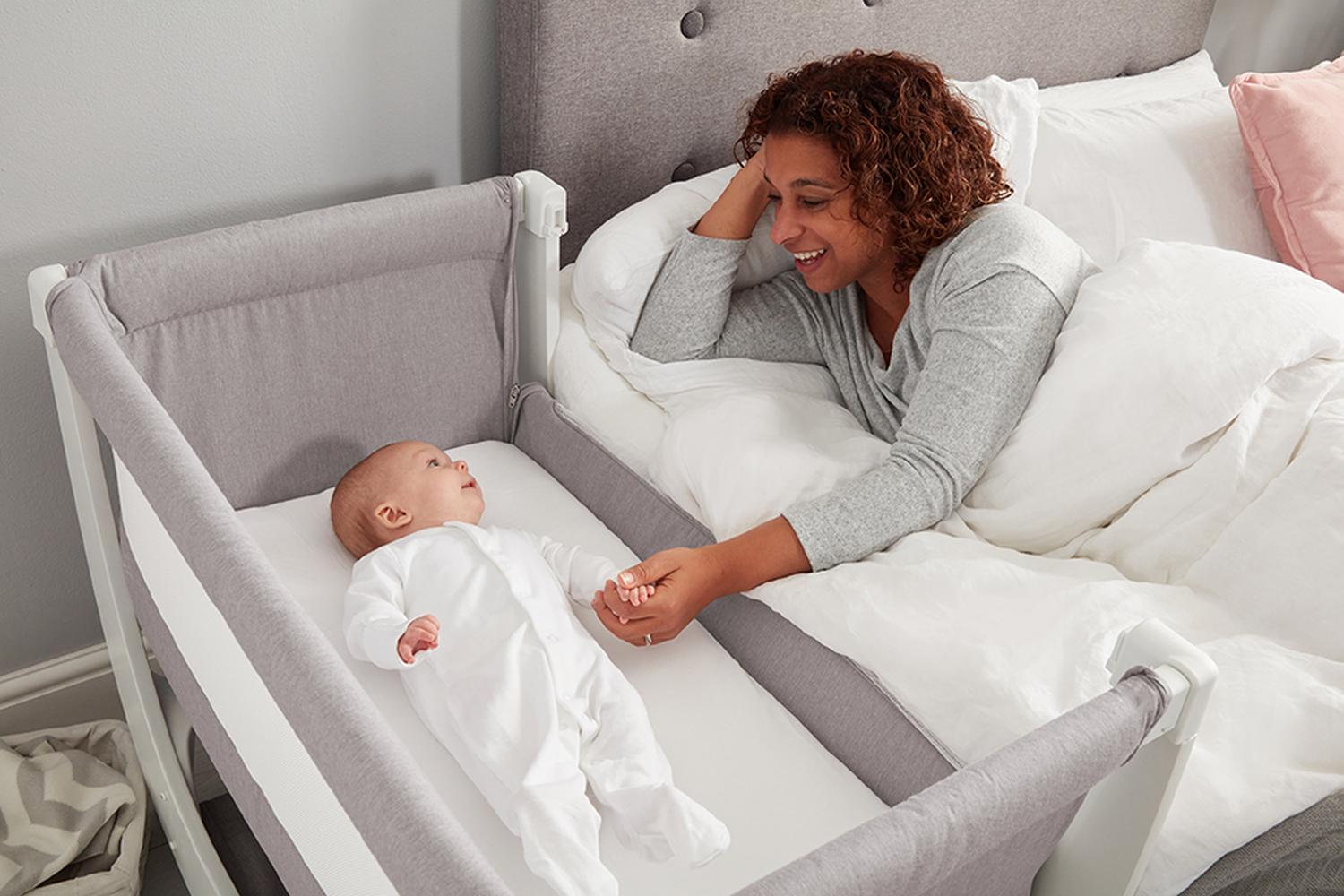 Shnuggle Air Bedside Crib | Stone Grey-4