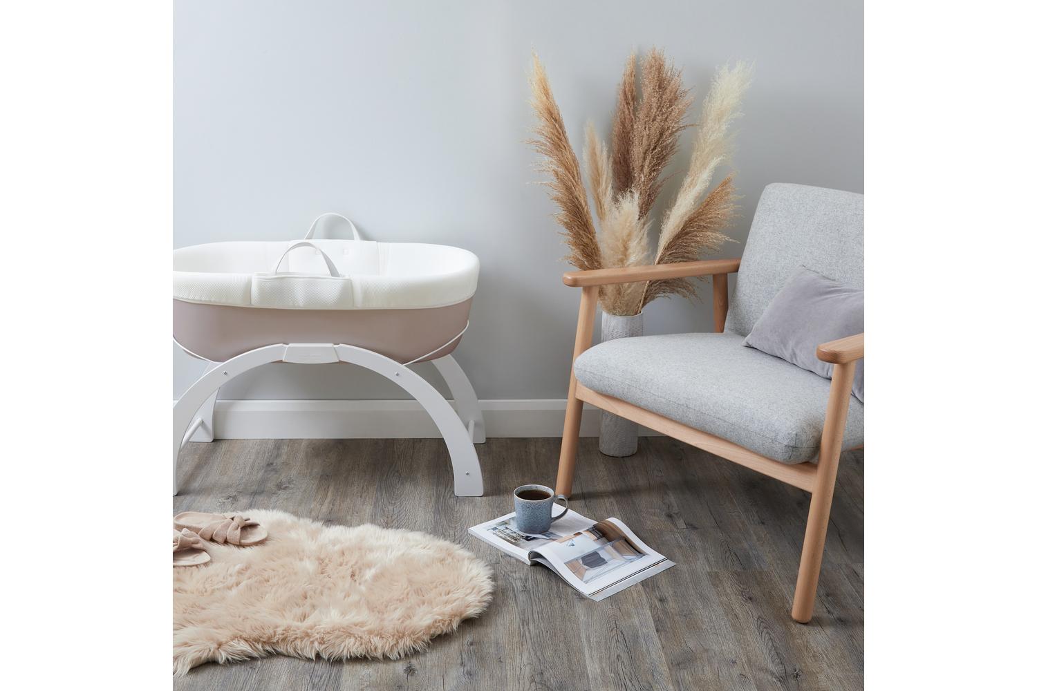 Shnuggle Dreami Moses Basket & Stand | Taupe-4