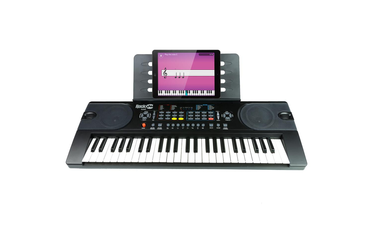 Rockjam 49-key Keyboard Piano With Sheet Music Stand, Piano Note Stickers & Lessons