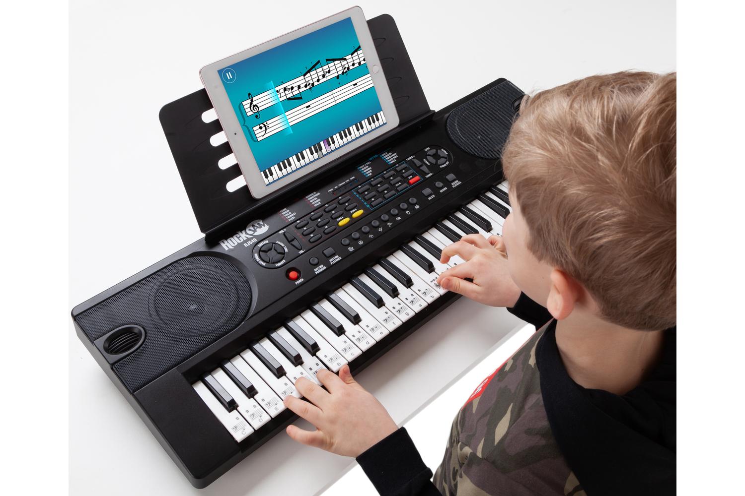 Rockjam 49-key Keyboard Piano With Sheet Music Stand, Piano Note Stickers & Lessons-9