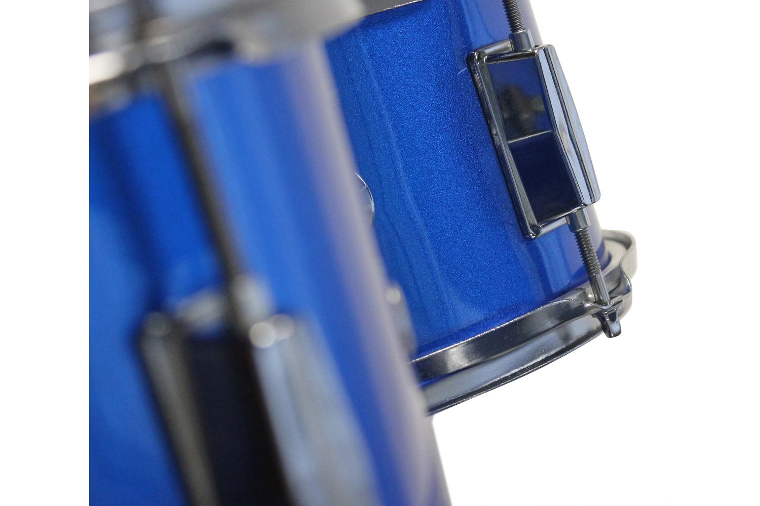 Music Alley 3-piece Junior Drum Set With Drum Throne & Drumsticks - Blue-4