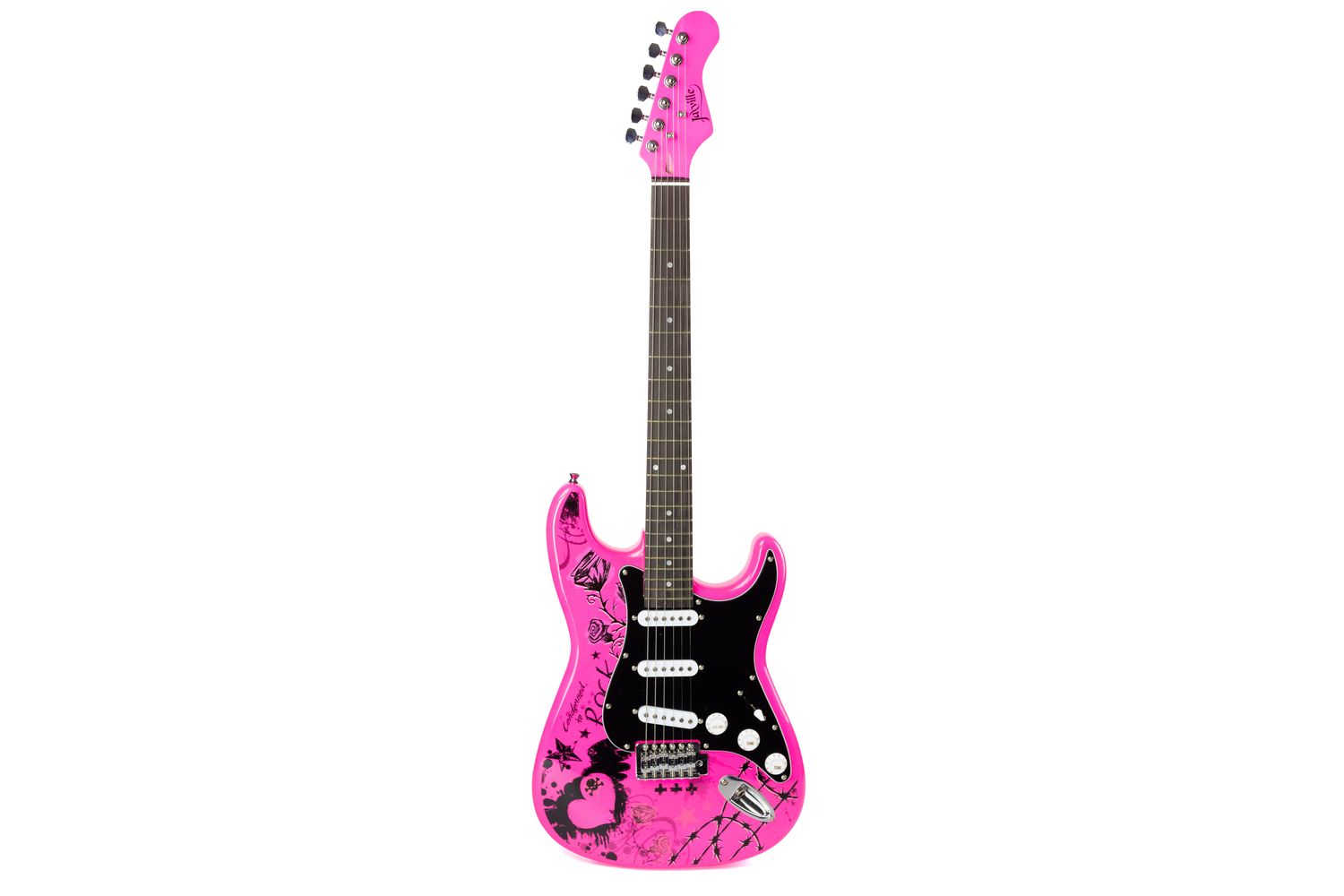 Rockjam 259304 - Jaxville Pink Punk Guitar Package-2