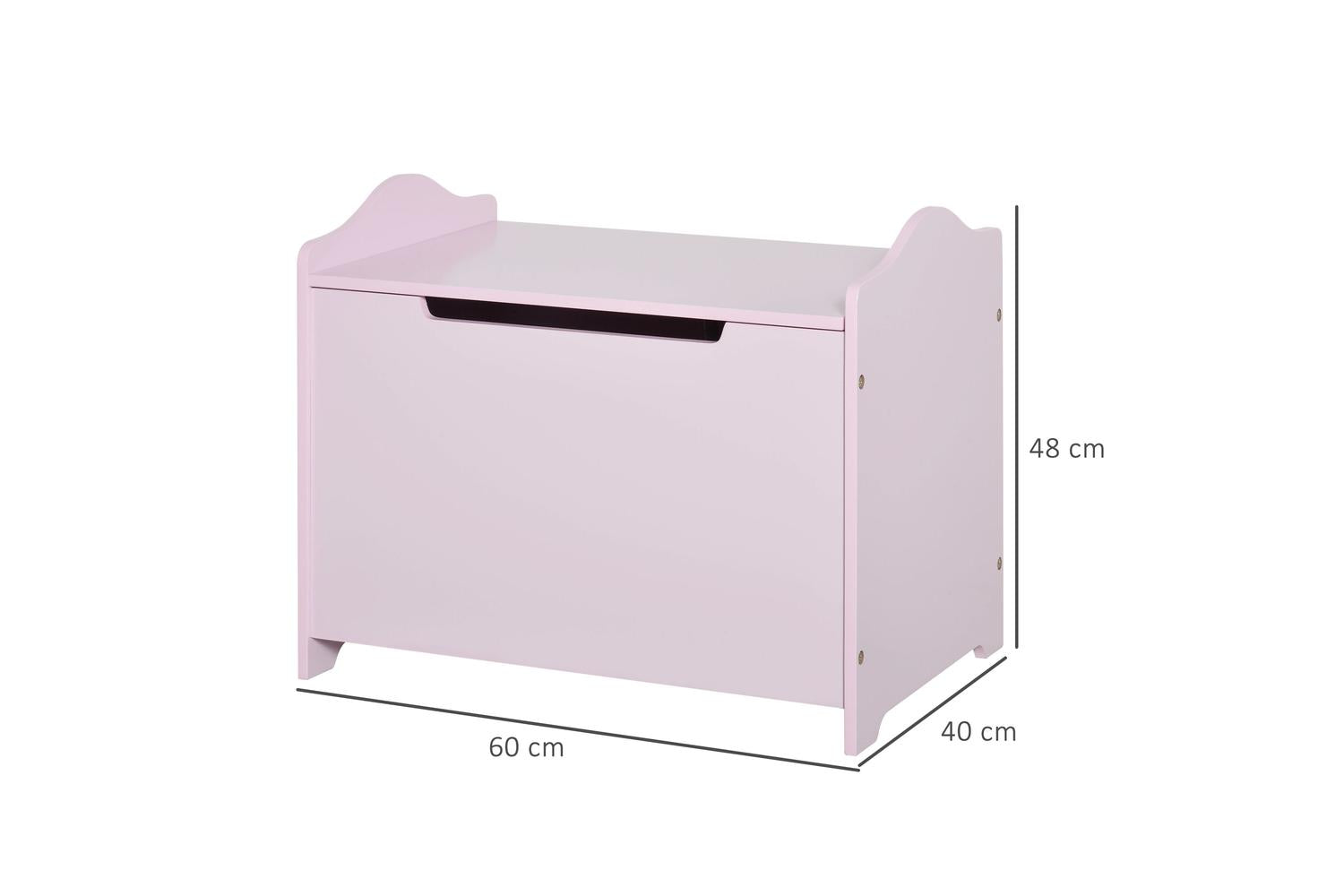 Homcom 311-013PK Kids Playroom Storage Chest Toy Box | Pink-2