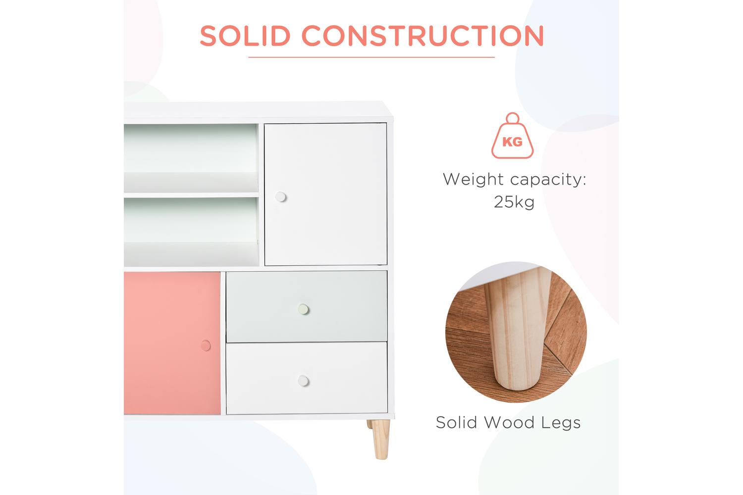 Homcom 311-029PK Kids Bookshelf and Storage | Pink-4