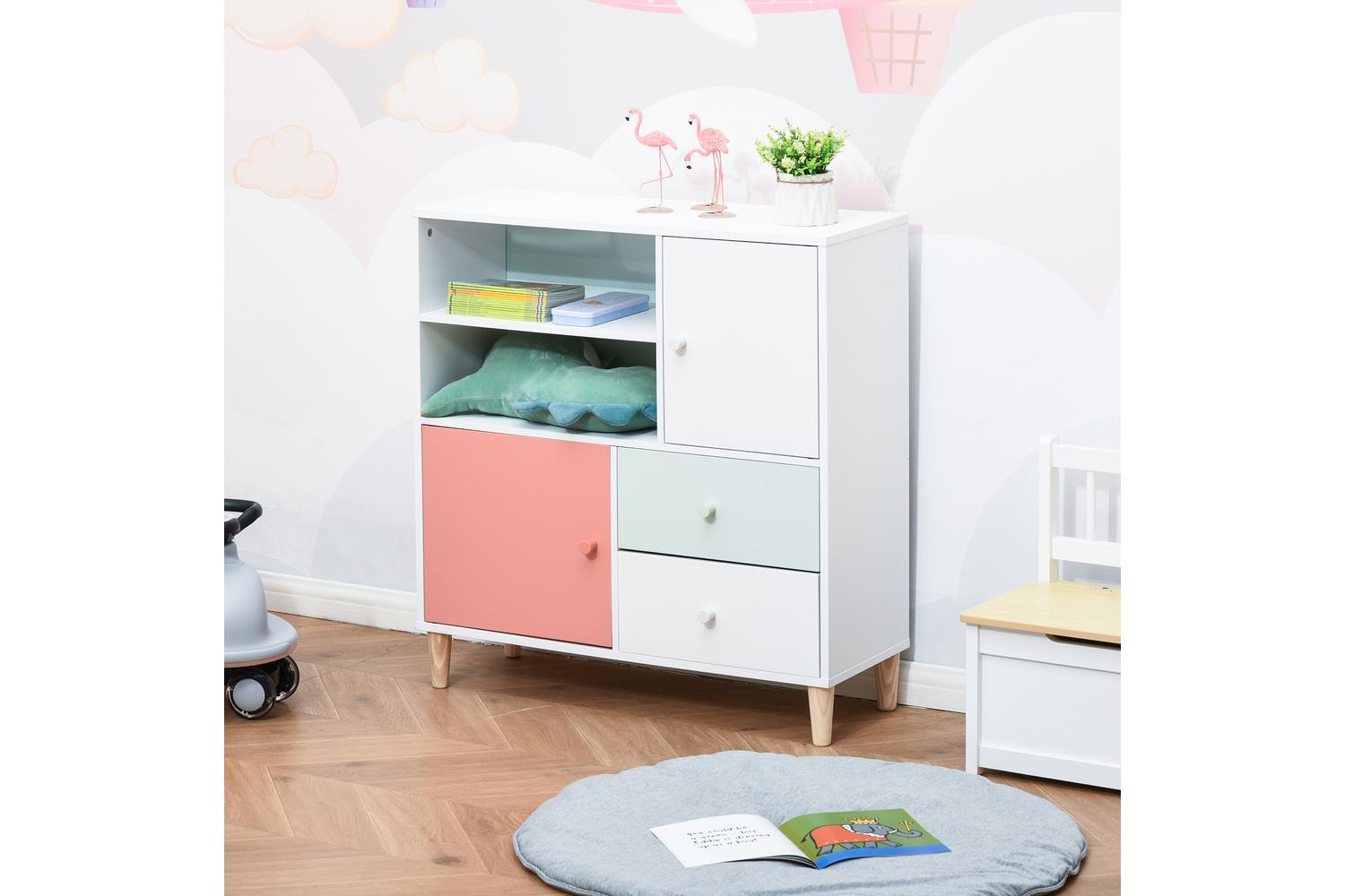 Homcom 311-029PK Kids Bookshelf and Storage | Pink-8