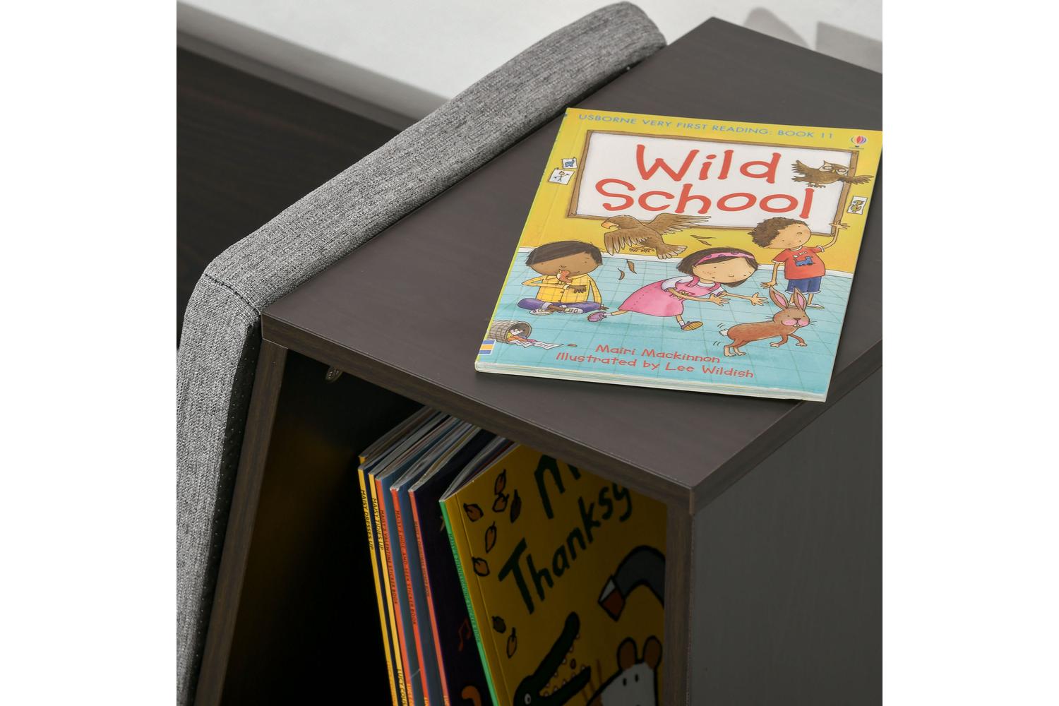 Homcom 311-046BN Kids Bookcase Shelf Storage Cabinet Unit | Brown-7