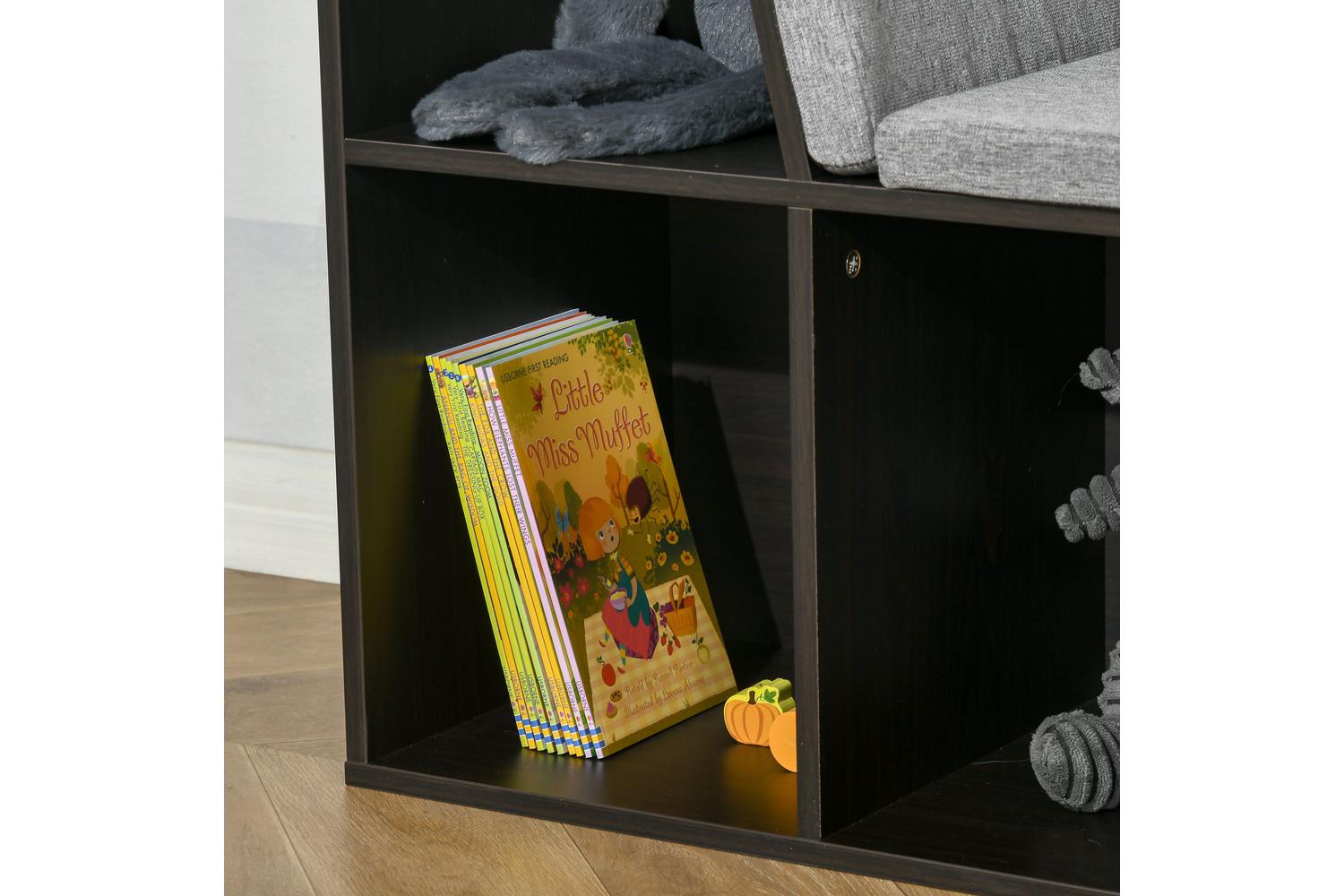 Homcom 311-046BN Kids Bookcase Shelf Storage Cabinet Unit | Brown-8