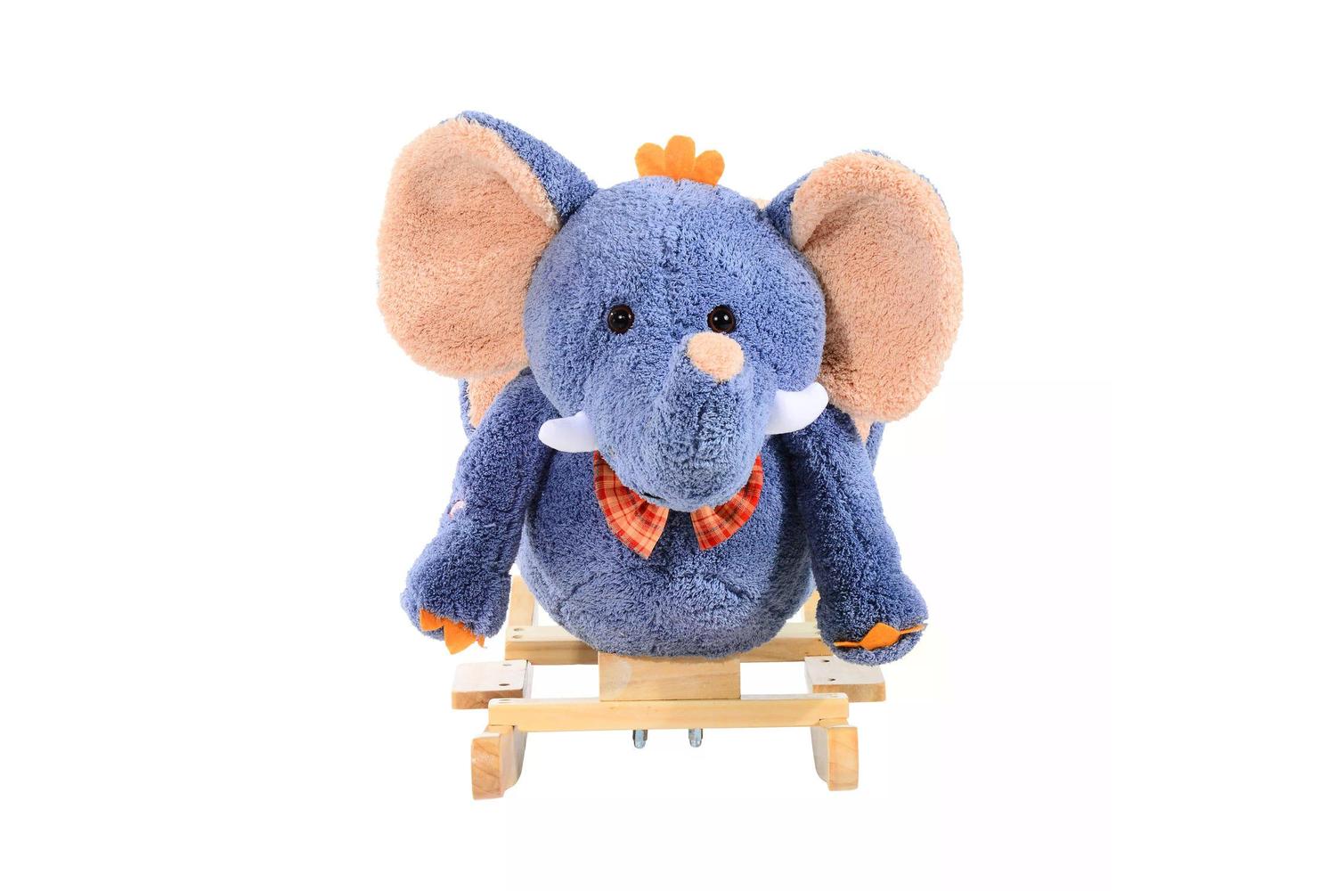 Homcom 330-007 Elephant Rocking with Sound | Blue/Beige-9