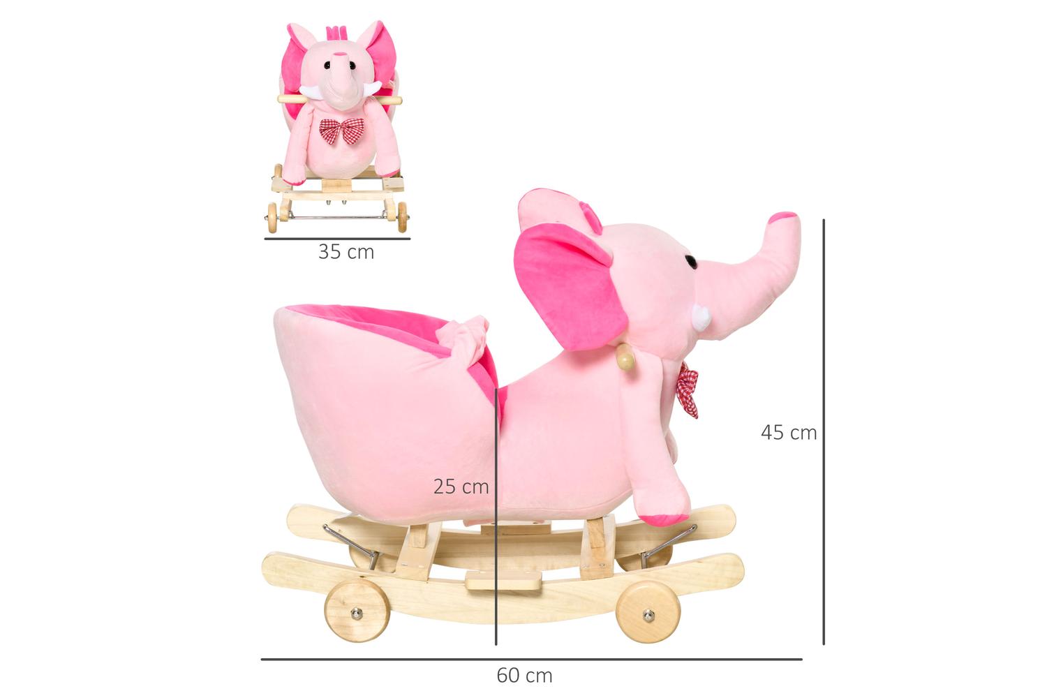 Homcom 330-067 Rocking Elephant | Pink-2