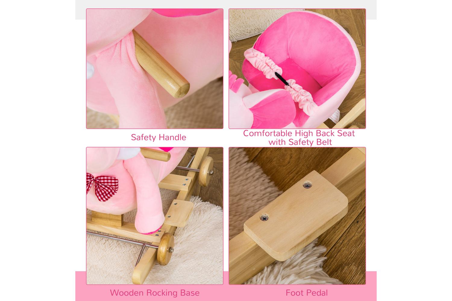 Homcom 330-067 Rocking Elephant | Pink-5