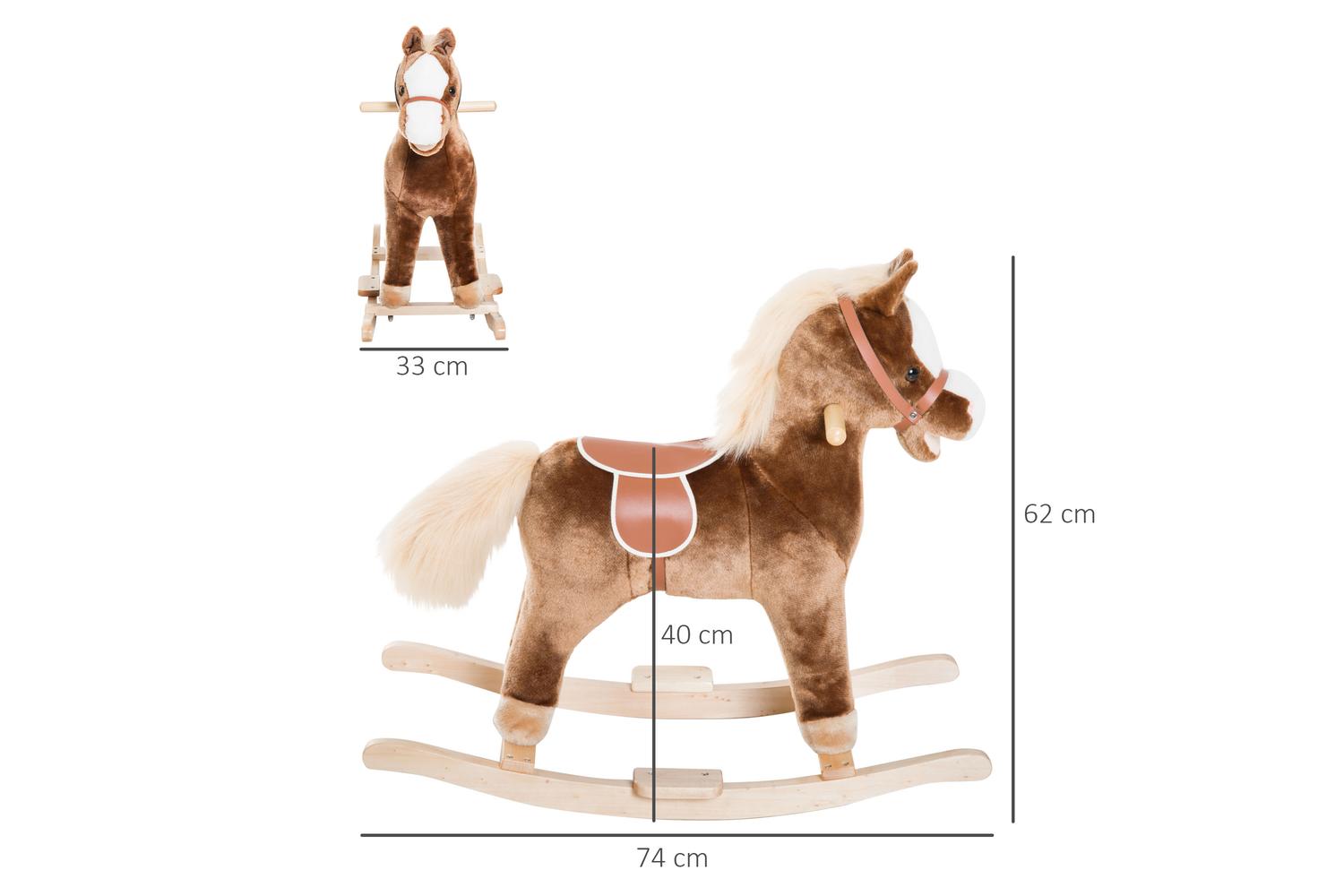 Homcom 330-091 Kids Rocking Horse | Brown-2