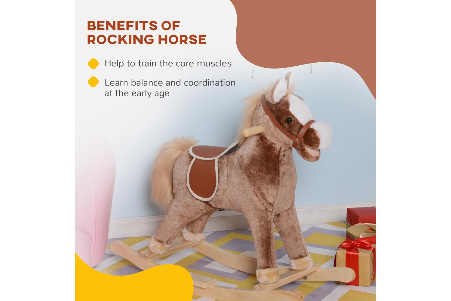 Homcom 330-091 Kids Rocking Horse | Brown-5