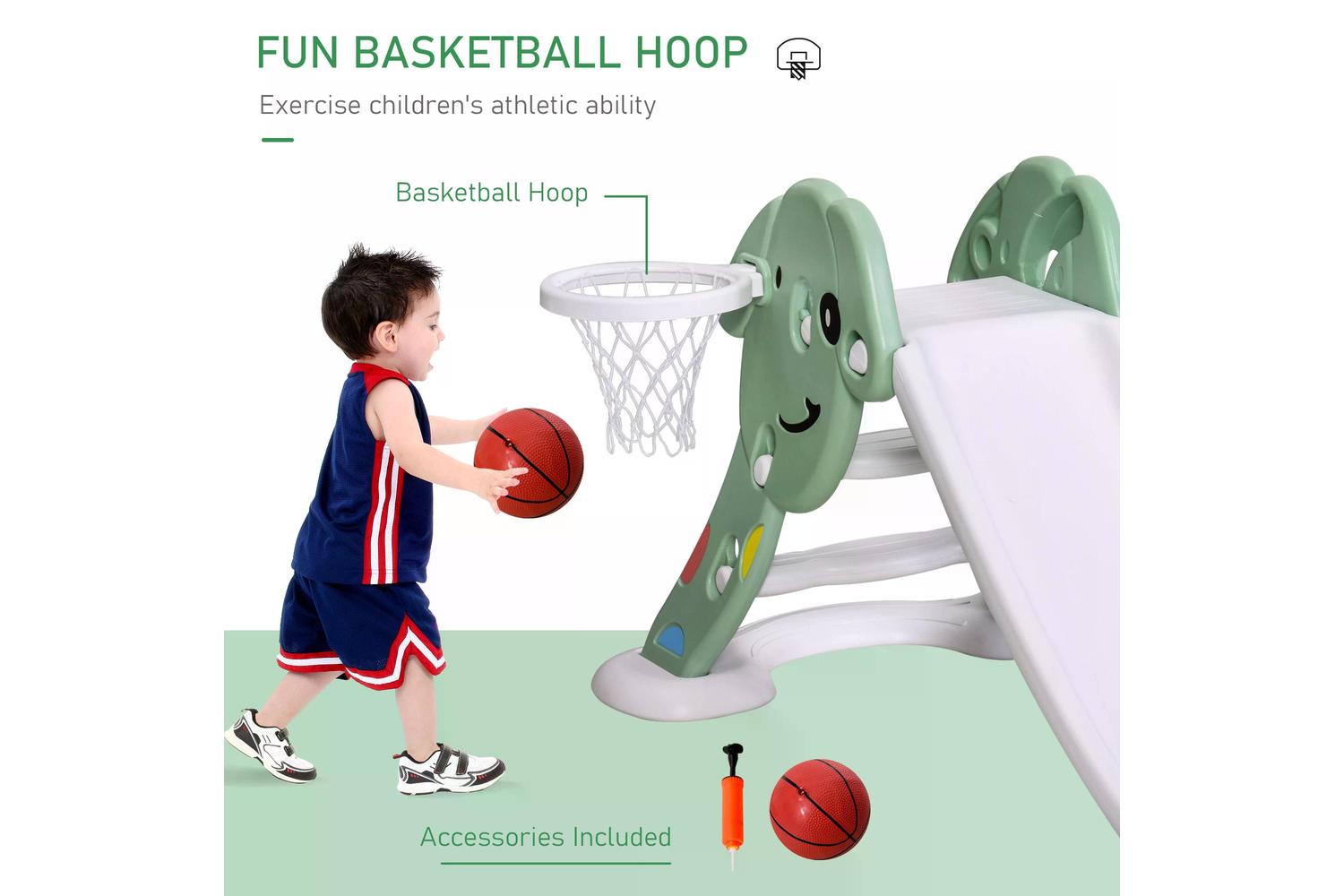 Homcom 331-004GN Freestanding Slider Playset-3