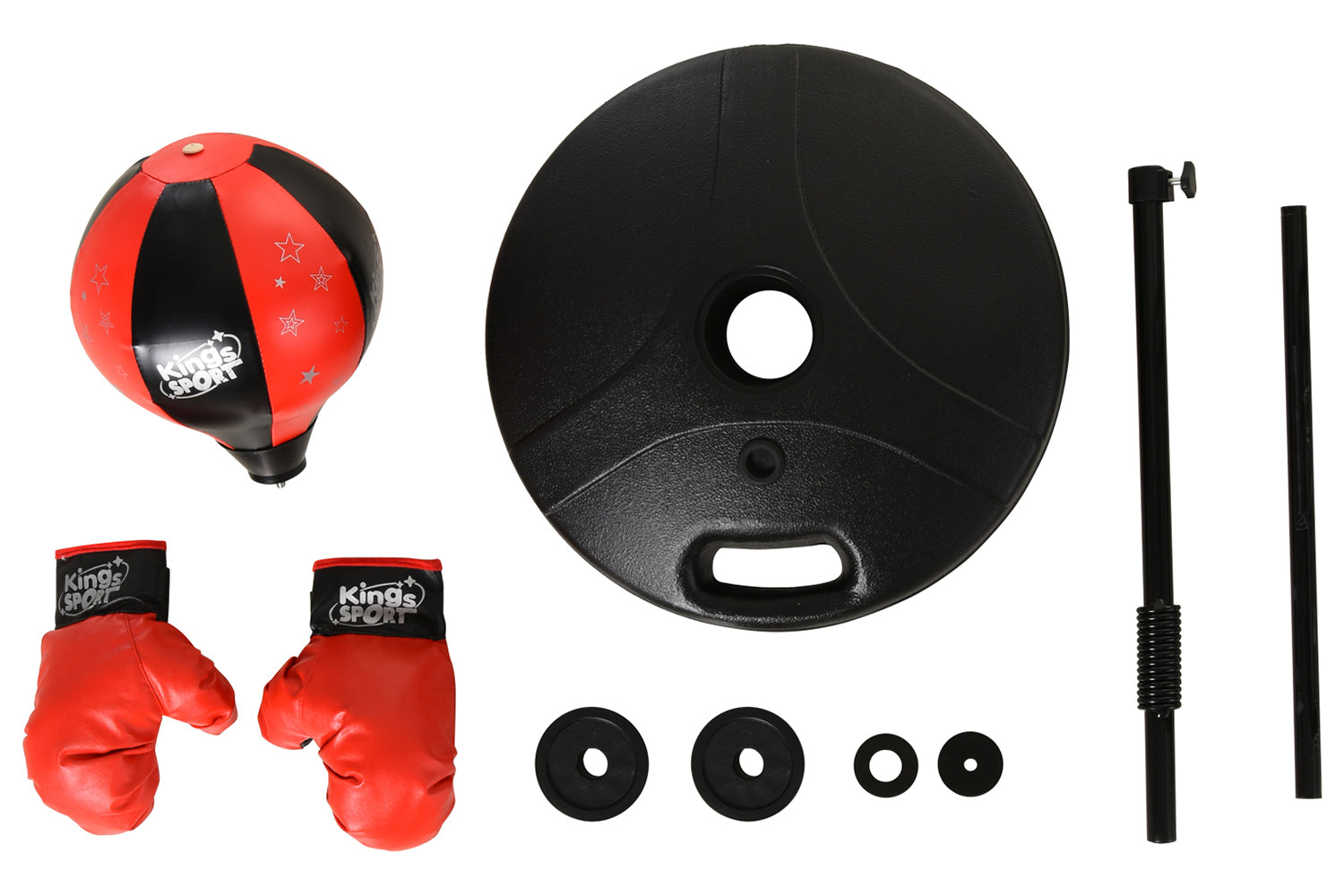 Homcom 340-002 Teens PVC Freestanding Rebound Spring Punch Bag | Black/Red-5