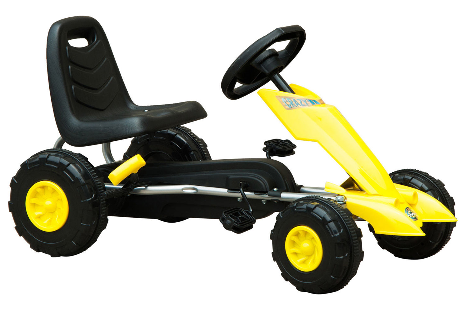 Homcom 341-005 Kids Pedal Cart Kettler Go Kart | Yellow/Black