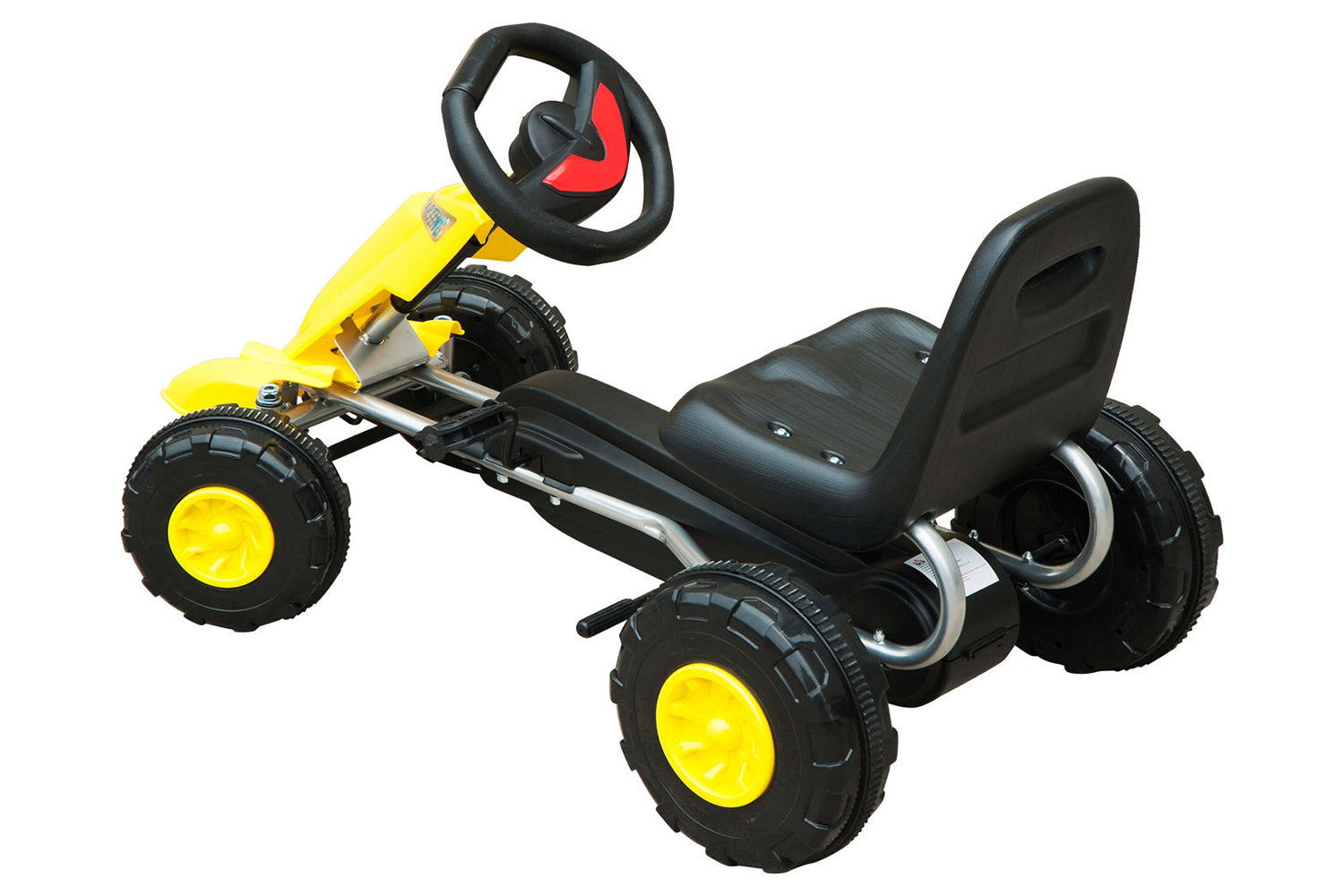 Homcom 341-005 Kids Pedal Cart Kettler Go Kart | Yellow/Black-2