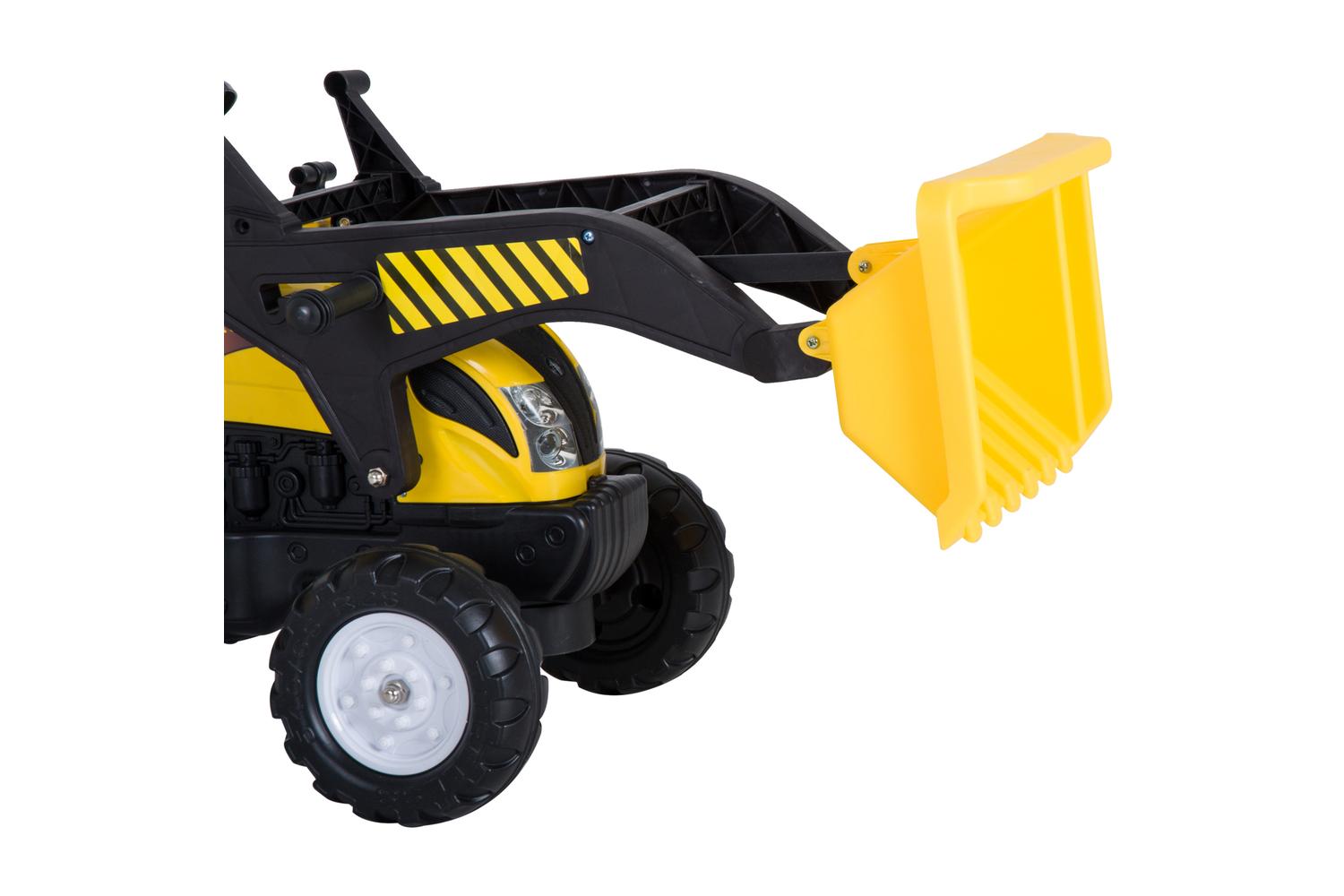 Homcom 341-018 Pedal Go Kart Digger On Four Wheels  | Yellow/Black-6