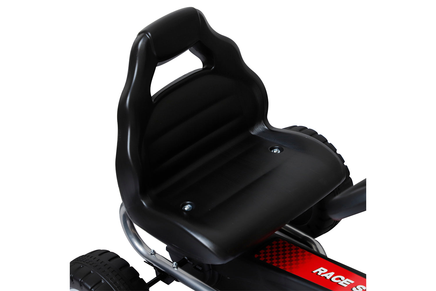 Homcom 341-027 Pedal Go Kart Children Manual Racing Wheel Rider | Red/Black-3