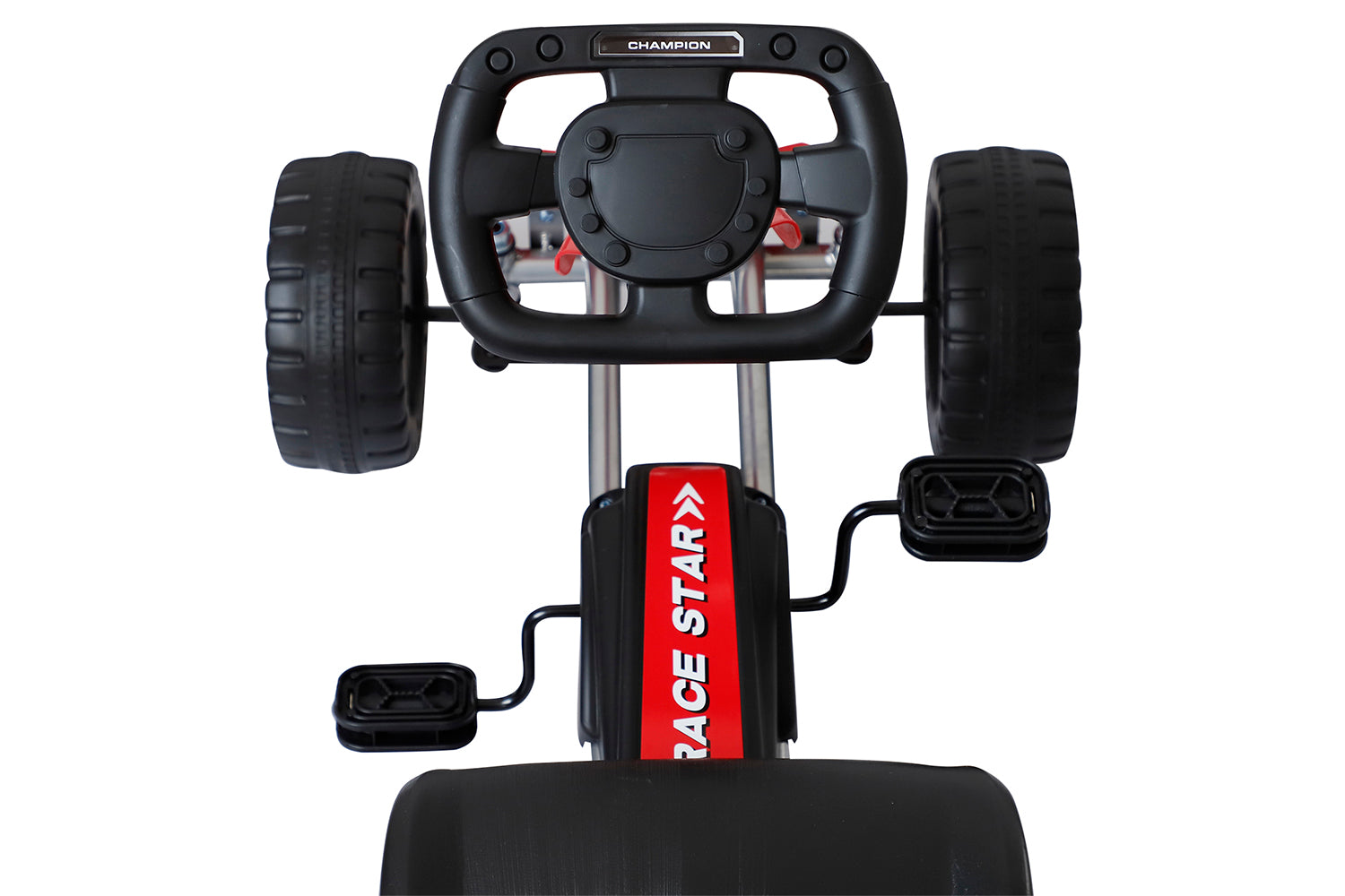 Homcom 341-027 Pedal Go Kart Children Manual Racing Wheel Rider | Red/Black-4