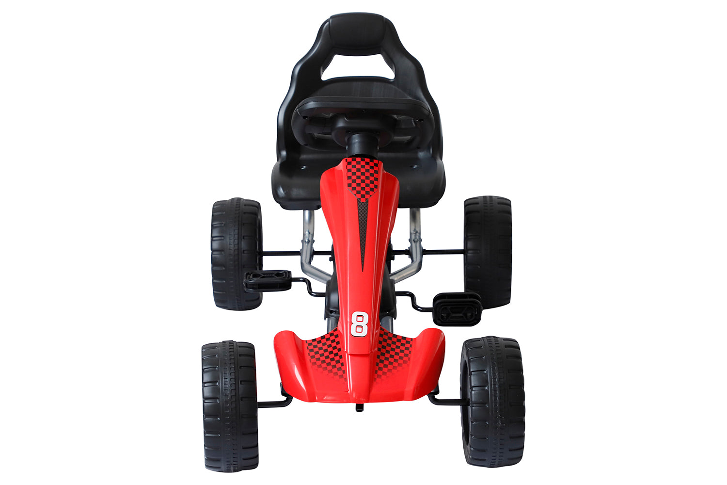 Homcom 341-027 Pedal Go Kart Children Manual Racing Wheel Rider | Red/Black