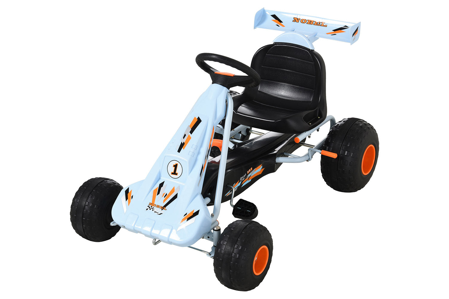 Homcom 341-035 Children's Pedal Go Kart with Adjustable Seat | Blue/Orange