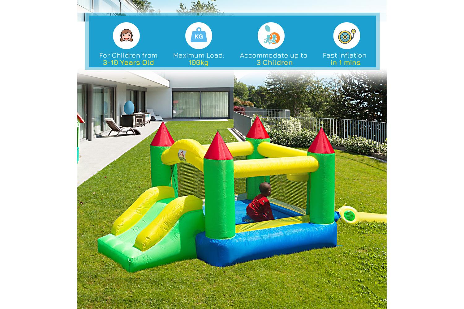 Homcom 342-003 Nylon Inflatable Bouncy Castle | Multi-Colour-6
