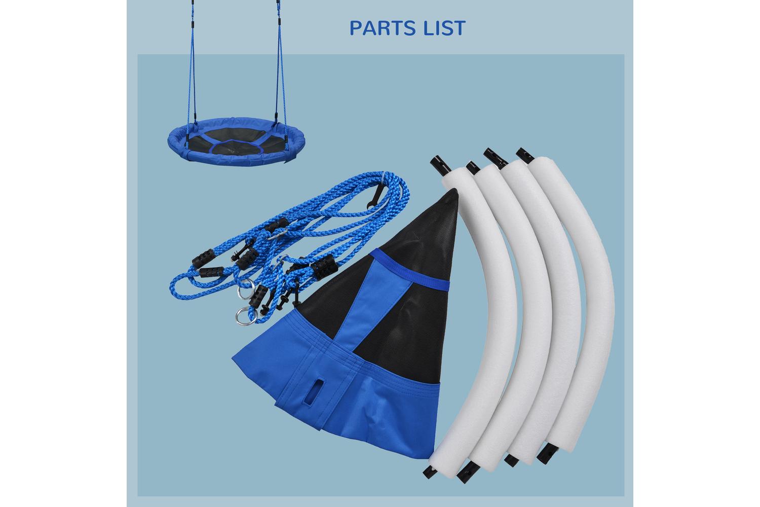 Homcom 344-005 Kids Round Tree Swing | Blue-6